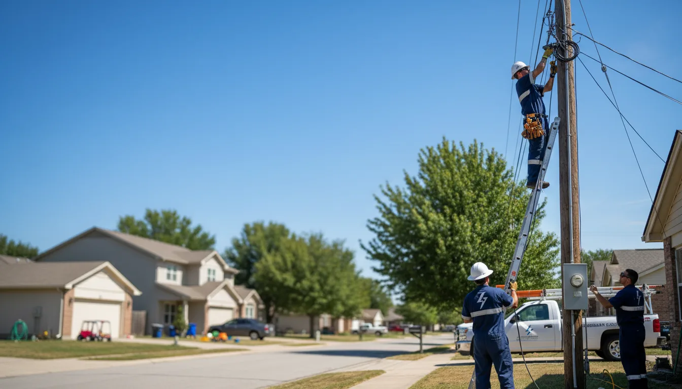 Residential electrician providing installation services in Thrall, TX